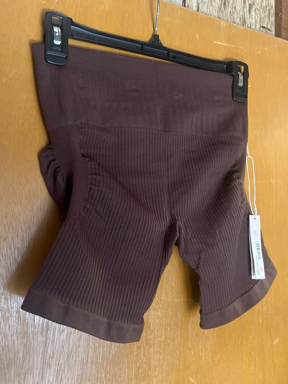 BuffBunny Ribbed High-Waist Athletic Shorts — Brown